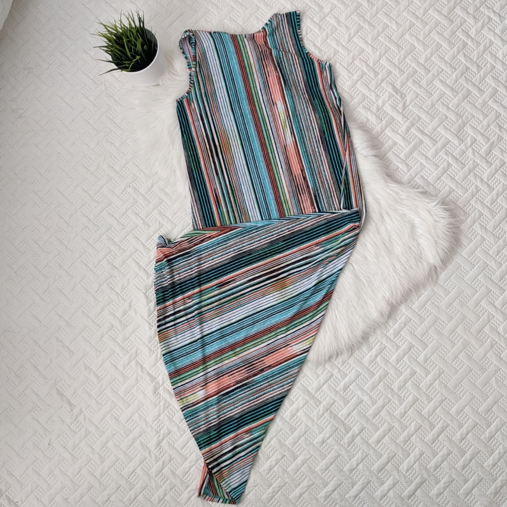 {SJS} Striped Colorful Midi Dress - Picture 4 of 4